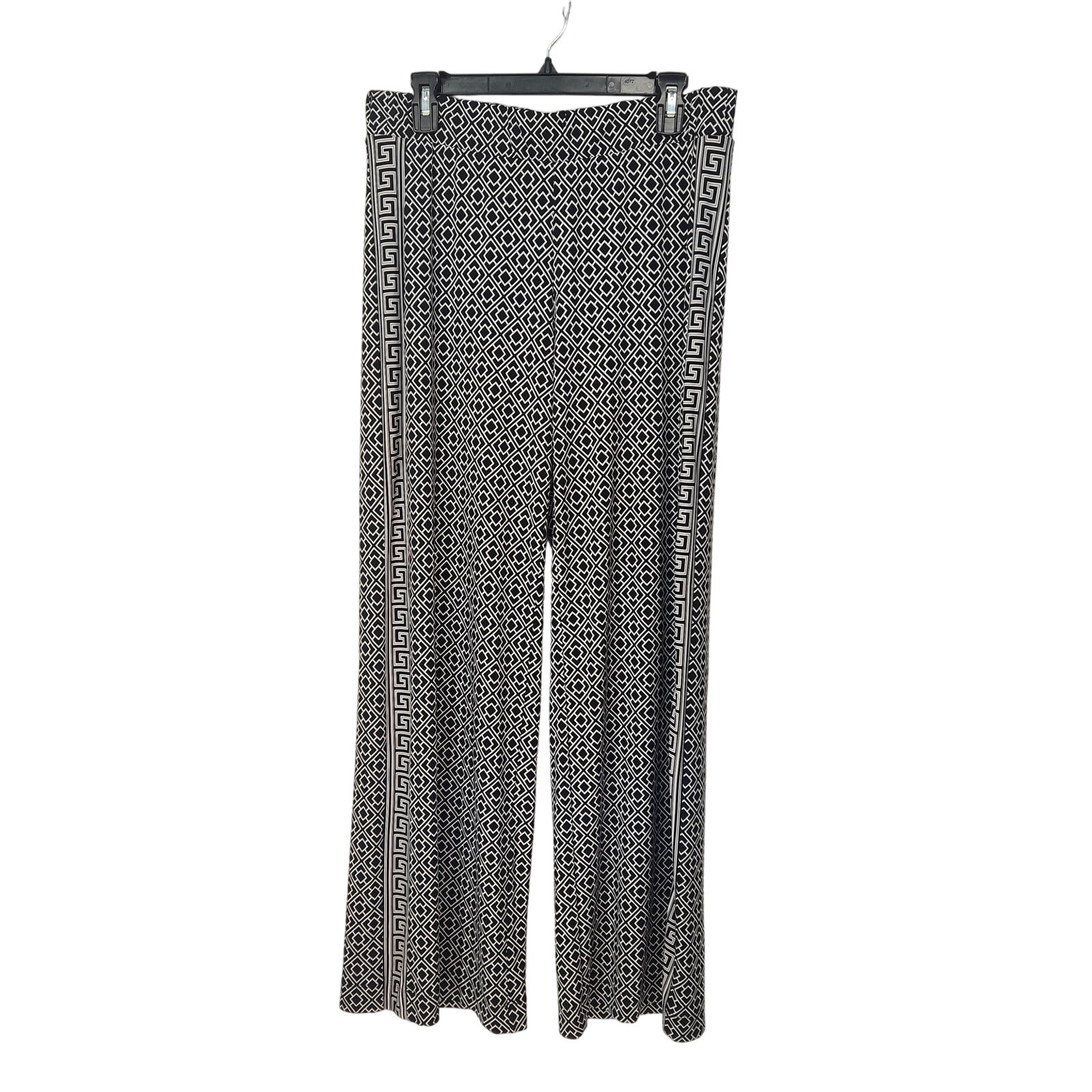 Whbm The Wide Leg Black White Geometric Print Matte Jersey Pants Women's M